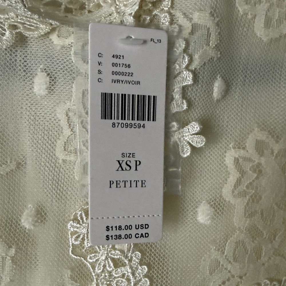 Antgropologie Chic Lace Women's Blouse in Cream NWT - Picture 4 of 10